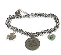 bracciale donna in acciaio con scritta frase della mamma vari modelli prezzo scontato astuccio regalo compreso (nodini/uno dei più grandi regali che la vita potesse farci sei tu mamma)