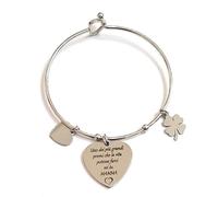 bracciale donna in acciaio con scritta frase della mamma vari modelli prezzo scontato astuccio regalo compreso (rigido/uno dei più grandi regali che la vita potesse farci sei tu mamma)