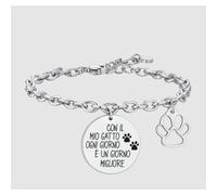 BRACCIALE DONNA IN ACCIAIO GATTO