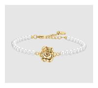 BRACCIALE DONNA IN ACCIAIO IP GOLD PERLE E ROSA