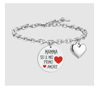 BRACCIALE DONNA IN ACCIAIO MAMMA SEI IL MIO PRIMO AMORE