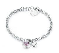 Bracciale LUCKY LIGHT in acciaio con cuore e swarovski light rose S'Agapõ Donna