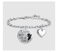 BRACCIALE DONNA IN ACCIAIO TUTTO INIZIA CON UN SOGNO