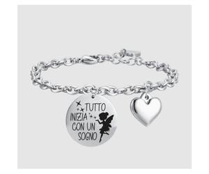 BRACCIALE DONNA IN ACCIAIO TUTTO INIZIA CON UN SOGNO