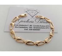 BRACCIALE Donna In ORO GIALLO 18 Karati 750% Modello Maglia CATENA Goccia Italia