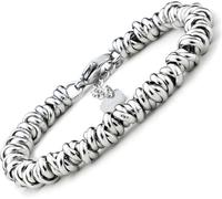 ® BRACCIALE DONNA INTRECCIATO NODINI ACCIAIO DIVERSI COLORI