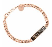 Bracciale Donna Liu Jo Chain LJ1714 Catena Acciaio Oro Rosa Targhetta + Zirconi