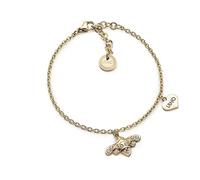 Bracciale Donna Liu Jo Teen LJ1888 in Acciaio Oro con Zirconi + Charm Ape Cuore