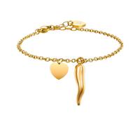 Bracciale Donna Luca Barra BK2756 In Acciaio Dorato Con Cornetto E Cuore