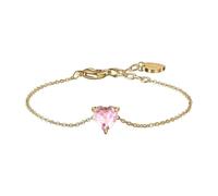 Bracciale Donna Luca Barra BK2770 In Acciaio Dorato Con Cristallo Rosa A Cuore
