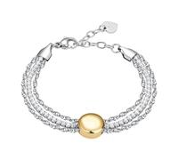 Bracciale Donna Luca Barra BK2985 Tennis Con Elemento Centrale Dorato E Zirconi