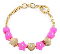 BRACCIALE DONNA MORELLATO COLOURS,9 CHARMS CUORI FUCSIA,STELLE ORO,JEWEL,SABZ341