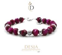 Bracciale Donna Occhio di Falco Viola Argento 925 | Pietre Naturali Clarise Eye