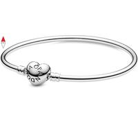 BRACCIALE DONNA ORIGINALE ARGENTO PANDORA CHIUSURA CUORE MISURA 21