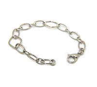 Bracciale donna ragazza Argento 925 rodio rombi ovali per polsi 16,5 cm X charme