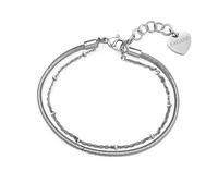 Bracciale Donna Sagapo Acciaio Anallergico Doppia Catena Regalo Lei SHK23