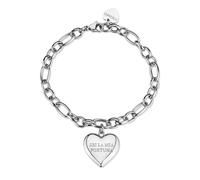 Bracciale donna Sagapo acciaio catena cuore bombato con frasi incise varianti