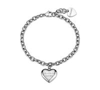 Bracciale Donna S'Agapõ Acciaio Catena Cuore Grazie
