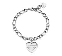 Bracciale Donna S'Agapõ Acciaio Catena Cuore Happy