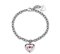Bracciale Donna S'Agapõ Acciaio Catena Cuore I ♥ YOU