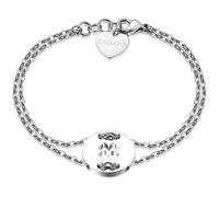Bracciale Donna Sagapo Acciaio Cuore Quadrifoglio Angelo Portafortuna