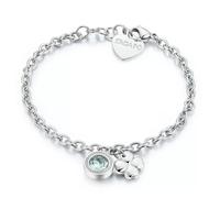 Bracciale Donna Sagapo Acciaio Quadrifoglio Punto Luce Zircone SKT12