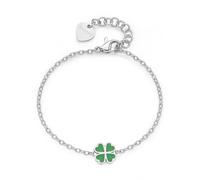 Bracciale Donna S'Agapõ Acciaio Quadrifoglio Verde SCK260