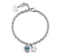 Bracciale Donna Sagapo Lucky Light Acciaio Cuore Quadrifoglio Angelo e Zircone