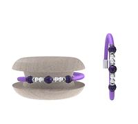 Bracciale Donna TOOLATE Caucciù con Strass e Charm, Bracciale Macaron Gioiello con Charm Cuore Stella Portafortuna - 100% Made in Italy (strass color, lilla)