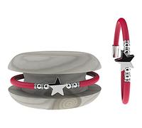 Bracciale Donna TOOLATE Caucciù con Strass e Charm, Bracciale Macaron Mignon Gioiello con Charm Cuore Stella Portafortuna - 100% Made in Italy (star, fucsia)