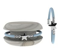 Bracciale Donna TOOLATE Caucciù con Strass e Charm, Bracciale Macaron Mignon Gioiello con Charm Cuore Stella Portafortuna - 100% Made in Italy (star, azzurro)