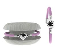 Bracciale Donna TOOLATE Caucciù con Strass e Charm, Bracciale Macaron Mignon Gioiello con Charm Cuore Stella Portafortuna - 100% Made in Italy (luck, rosa)