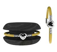 Bracciale Donna TOOLATE Caucciù con Strass e Charm, Bracciale Macaron Mignon Gioiello con Charm Cuore Stella Portafortuna - 100% Made in Italy (love, oro)