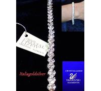Bracciale Donna Trilogy CUORE p. Argento 925 SWAROVSKI ORIGINALI Tennis oro new