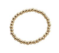 Bracciale Donna Uomo Delicato Palline d'oro Bracciale Fatto A Mano Impilabile Bracciale Elastico Cavigliera (Oro, Taglia 3) Nice Processing