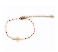 Bracciale Donna Uomo Rosario Acciaio Oro Croce Braccialetto Portafortuna Regalo