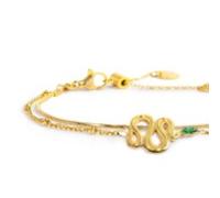 Bracciale doppia catena con serpente e zircone