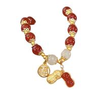 Bracciale Doppia Catena Giada Imitazione Bracciale Retro Elegante Mano Gioielli Femminile Tacky Abito Da Sposa Costume, Misura unica, Vetro, Nessuna pietra preziosa