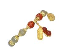 Bracciale doppia catena giada imitazione braccialetto retrò elegante gioielli a mano femminile adolescenti ragazzi orologio, Misura unica, Vetro, Nessuna pietra preziosa