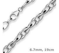 Bracciale Doppio Ancoraggio Gioiello In Argento 925 Rodio 19cm