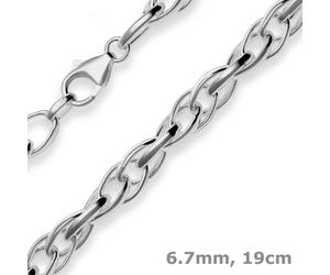 Bracciale Doppio Ancoraggio Gioiello In Argento 925 Rodio 19cm