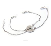 bracciale doppio argento 925 cuore spezzato spezzare lui lei uomo donna coppia
