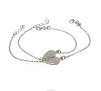 bracciale doppio argento 925 cuore spezzato spezzare lui lei uomo donna coppia