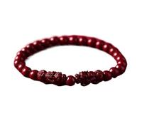 Bracciale, Doppio Braccialetto in Pietra di Cristallo di cinabro Naturale, Braccialetto del Drago, amuleto della ricchezza e della buona Fortuna.