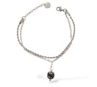 Bracciale Doppio Filo da Donna Ojos de Jana in Acciaio con Perla e Coccu