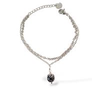 Bracciale Doppio Filo Ojos de Jana in Acciaio con Charm Perla e Coccu
