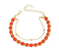 Bracciale doppio strato in perle di pietra naturale per donne orologio da uomo cinturino in pelle nera, Taglia unica, Plastica, Nessuna pietra preziosa