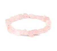 Bracciale Elasticizzato Al Quarzo Rosa Bracciale Donna con Perline in Pietra Naturale Irregolare Romantico Bracciale con Ciondolo in Ghiaia Al Quarzo Rosa Bracciale Yoga Unisex in Pietra Grezza Irre