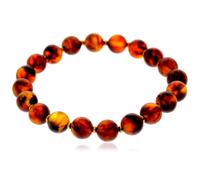 Bracciale Elasticizzato In Perle Di Ambra Baltica Per Uomini / Unisex - AMB001