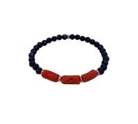 BRACCIALE ELASTICO 3 PIETRE CORALLO ROSSO E ARGENTO VARI TIPI